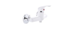 Смеситель для ванны Afina-003 SET белый со шлангом, лейкой и кронштейном Plamix 
