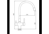 Смеситель для кухни G4395-36 черный гибкий излив Ø35, на шпильке, с подключением фильтра Gappo