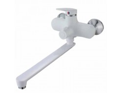 Смеситель д/ванны PLAMIX LUCAS-006 EURO SET WHITE (с шлангом, лейкой и кронштейном) (24 шт/ящ)