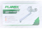 Смеситель д/ванны PLAMIX LUCAS-006 EURO SET WHITE (с шлангом, лейкой и кронштейном) (24 шт/ящ)