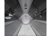 Душ каб EvaGold 90*90 полукруг F901BS (низ.под., рифл. стек., черн. стен., хром матовый проф)