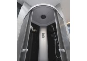 Душ каб EvaGold 90*90 полукруг F901BS (низ.под., рифл. стек., черн. стен., хром матовый проф)