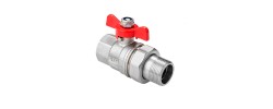 Кран шаровой с американкой 1/2" PN 25 бабочка RTP