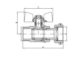Кран шаровый газовый 3/4