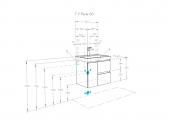 Тумба подвесная  60 Рене Белый/Грецкий орех (491 x 582 x 444) AQUATON