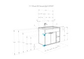 Тумба подвесная 80, Флай 80 Белый/Дуб крафт под умывальник Миранда 80 Aquaton