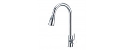 Смеситель для кухни хром F60991 выдвижной гибкий излив (Ø35, на гайке) FRAP