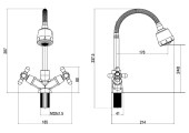 Смеситель для кухни Dve 011 Ø40 Reflector из нержавеющей стали SUS304 Mixxus 
