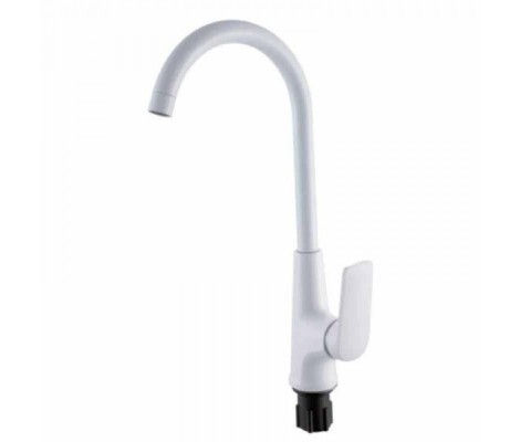 Смеситель д/кухни PLAMIX LUCAS-011 SET WHITE (гайка, Ø35, с подводкой) (16шт/ящ)