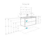 Тумба подвесная 100, Сохо 100 Слэйт/Галька серая умывальник Элина 100 Aquaton