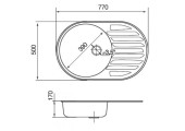 Мойка для кухни 0.6 мм матовая FS65078 Frap