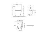 Унитаз-компакт A2807, безободковый, сиденье тонкое ДП, крепления Eva Gold