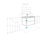 Тумба подвесная 75, Сохо 75 Слэйт/Галька серая под умывальник Элина 75 Aquaton