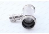 Трехраструбный пресс-тройник из нержавеющей стали 28*15*28mm ZTI.531.281528 TIM