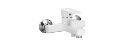 Смеситель д/ванны, короткий, PLAMIX Oscar-009 EURO White, (Ø35, без шланга и лейки)