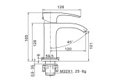 Смеситель для раковины G1007-9 ф35, на гайке Gappo
