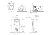 Инсталляция с унитазом Normus 9842B003-7206 с сиденьем SC и хром клавишей смыва VitrA