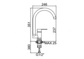 Смеситель для кухни LR74003 нержавеющая сталь Zerix
