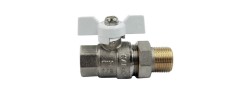 Кран шаровой с американкой 1/2" белая бабочка DE1231N Tim