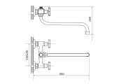 Смеситель для ванны JIK7 102-A длинный Zerix