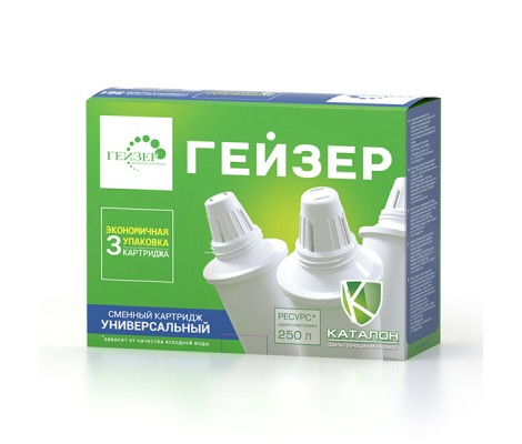 Набор сменных Картриджей 301 для средней воды, ресурс до 300 л Гейзер