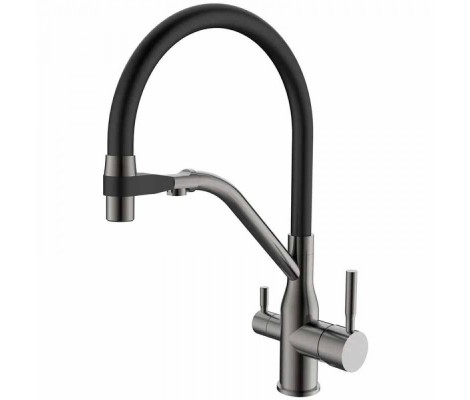 Смеситель д/кухни MIXXUS PREMIUM GRAVITY 021 GRAPHITE REFL.BLACK Ø35 (8 шт/ящ)