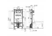 Инсталляция для унитаза AM101/1120+M91+М570 белая прямоугольная кнопка Alcaplast