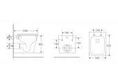 Унитаз подвесной MIXXUS PREMIUM QUADRO-0301-T3, система смыва TORNADO 3.0 (490x340x360)