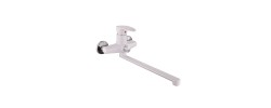 Смеситель д/ванны PLAMIX CEZAR-006 EURO SET White (с шлангом, лейкой и кронштейном)