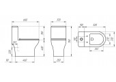 Унитаз-моноблок EVA GOLD SM9618 безободковый, сиденье тонкое ДП, арматура (с гофрой и подводкой)