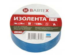 Изолента ПВХ, 19х20 м, синяя, Bartex