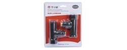 Кран вентильный с американкой 3/4"В - 1/2"Н хром, угловой, круглый,черный Tim