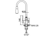 Смеситель для кухни LR4199-1 c силиконовым изливом красный+хром Zerix