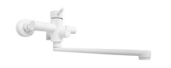 Смеситель для ванны SUS-006 Euro короткий, нержавеющая сталь, белый Mixxus