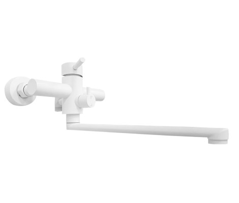 Смеситель для ванны SUS-006 Euro короткий, нержавеющая сталь, белый Mixxus