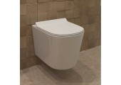 Унитаз подвесной SM9315 безободковый, сиденье тонкое Eva Gold