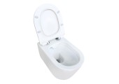 Унитаз подвесной SM9315 безободковый, сиденье тонкое Eva Gold