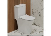 Унитаз-моноблок EVA GOLD TR1197 безободковый,сиденье тонкое ДП,арматура (с гофрой и подводкой)