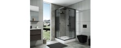 Душевой уголок NG-009-14Q BLACK 900х900х1950 низкий поддон, стекло Niagara