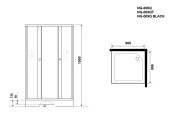 Душевой уголок NG-009-14Q BLACK 900х900х1950 низкий поддон, стекло Niagara