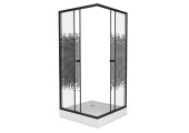Душевой уголок NG-009-14Q BLACK 900х900х1950 низкий поддон, стекло Niagara