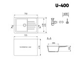 Мойка керамогранитная U - 400 - 307 Ulgran