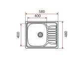 Мойка врезная Z5848-08-180E satin ZERIX