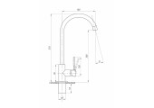 Смеситель для кухни SUS 011 из нержавеющей стали SUS304 хром Ø40 Mixxus
