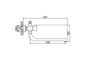 Смеситель для ванны LR82587 длинный Zerix