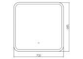 Зеркало с подсветкой Stiv - Lite 70х69 открытая подсветка, сенсорный выключатель, холодный свет Silver Mirrors 