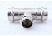 Трехраструбный пресс-тройник из нержавеющей стали 28*22*28mm ZTI.531.282228 TIM