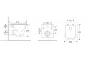 Унитаз подвесной MIXXUS PREMIUM BEVEL-0301-R,система смыва RIMLESS  (515x355x365)(1 шт/ящ)