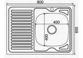 Мойка накладная Z8060R-04-160E Satin без сифона Zerix 