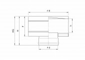Зонт - Д с ветрозащитой 430/0,5 мм Ø115 f1803 Ferrum